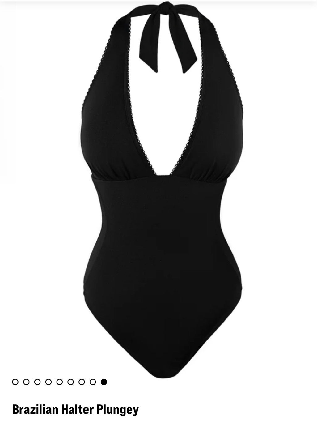 Ta3- Brazilian Halter Plungey- Size Small- Regular/ Long- Black-Halter